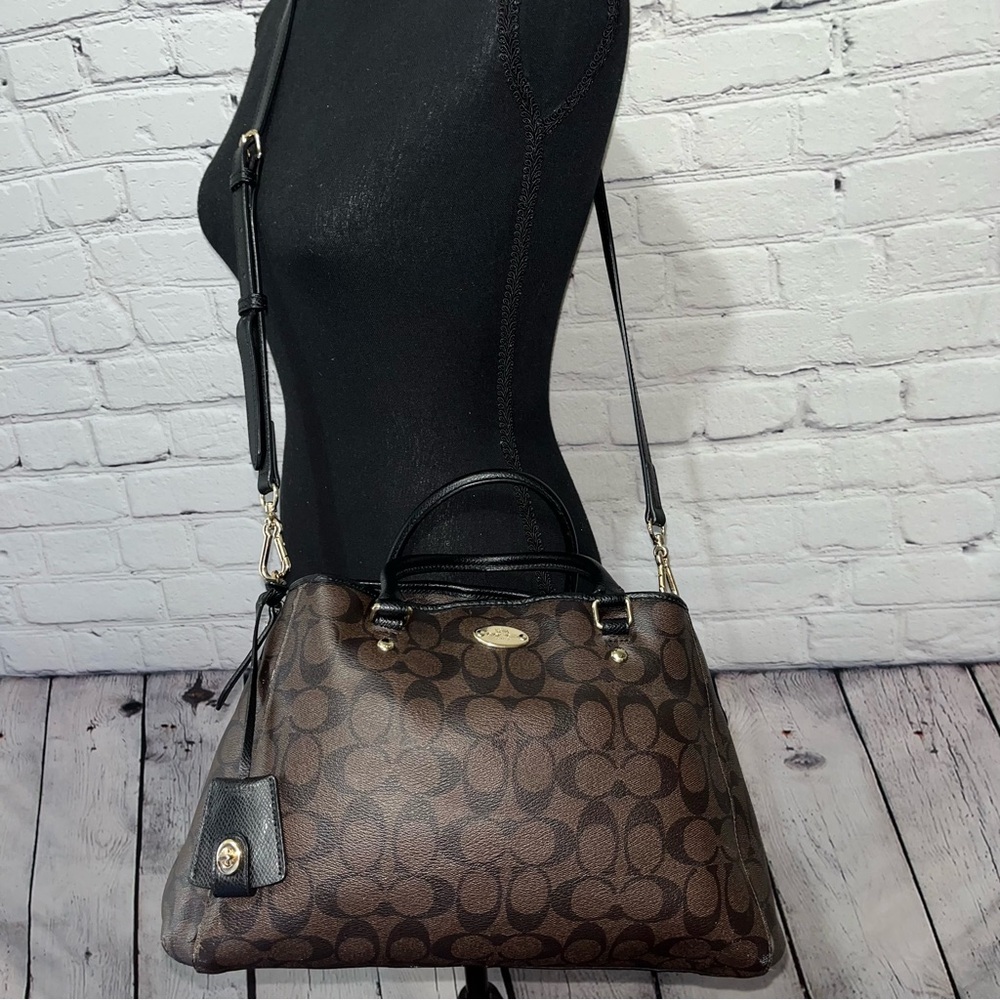 Vintage Y2K Coach Margot Signature Carryall Satchel Crossbody Handbag - Picture 3 of 17